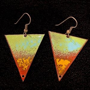 Handmade Multicolored Enamel earrings